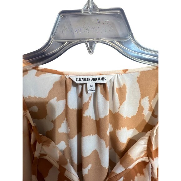 Elizabeth And James Womens V-Neck Long Sleeve Blouse Size M - Picture 2 of 3